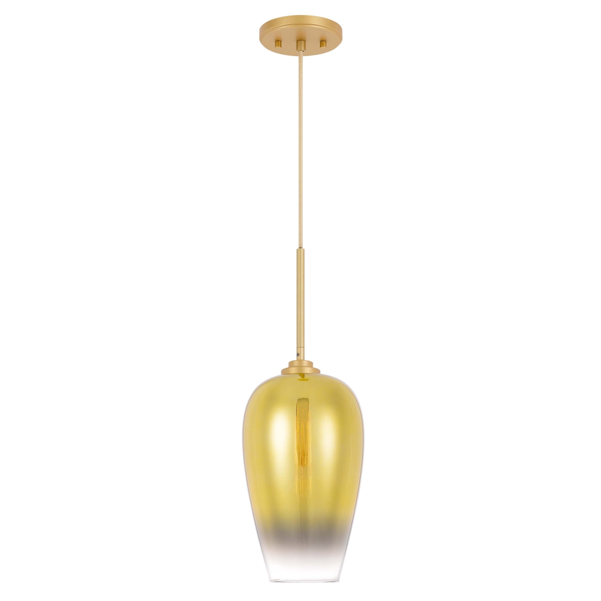 Picture of Worldwide Lighting E80009-014 17.8 x 7 x 7 in. Phantasm II 1-Light Champagne Graduated Color Glass Pendant&#44; Light Gold