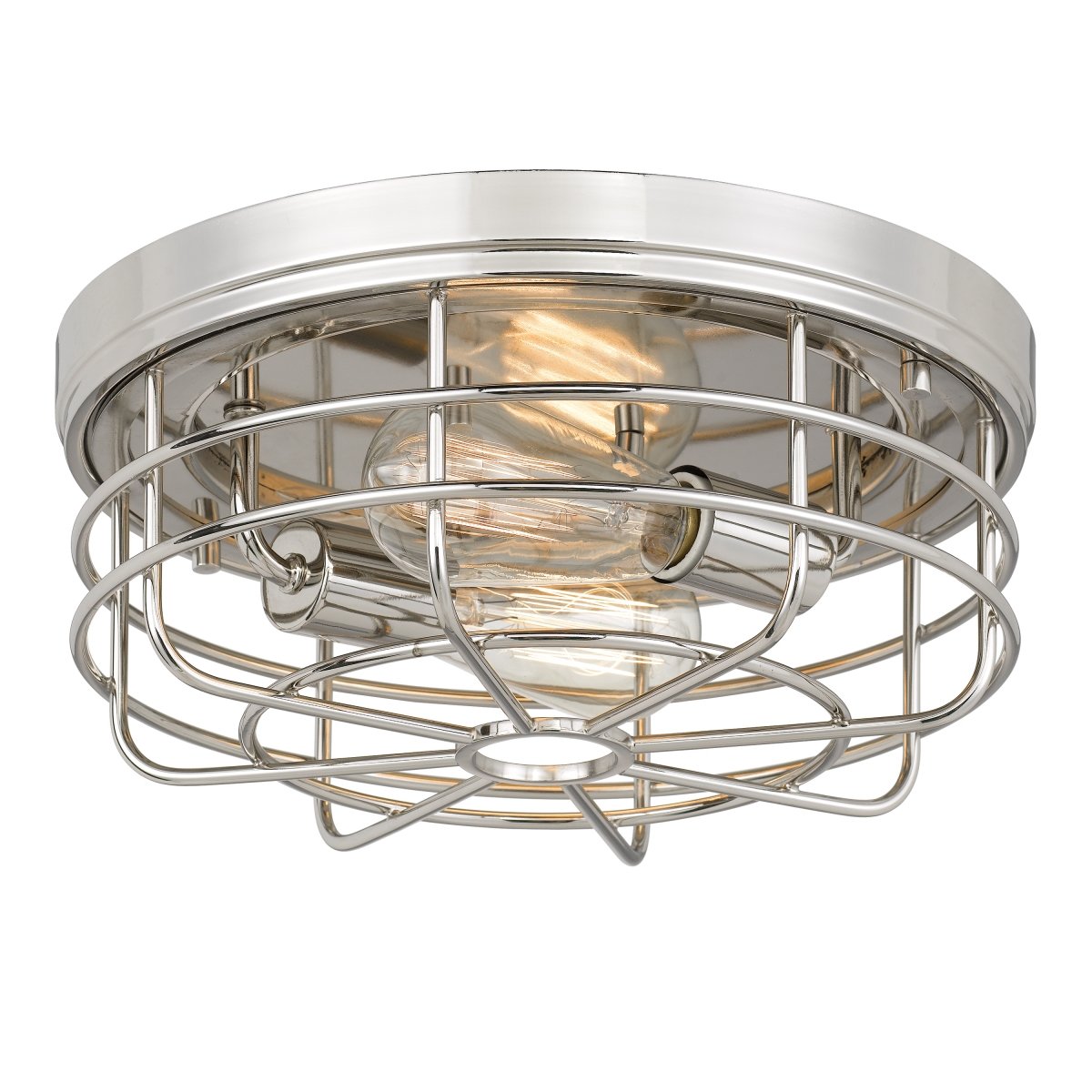 Picture of Worldwide Lighting E30037-006 13 x 13 x 5.5 in. Emerson 2-Light Polished Flush Mount&#44; Nickel Finish