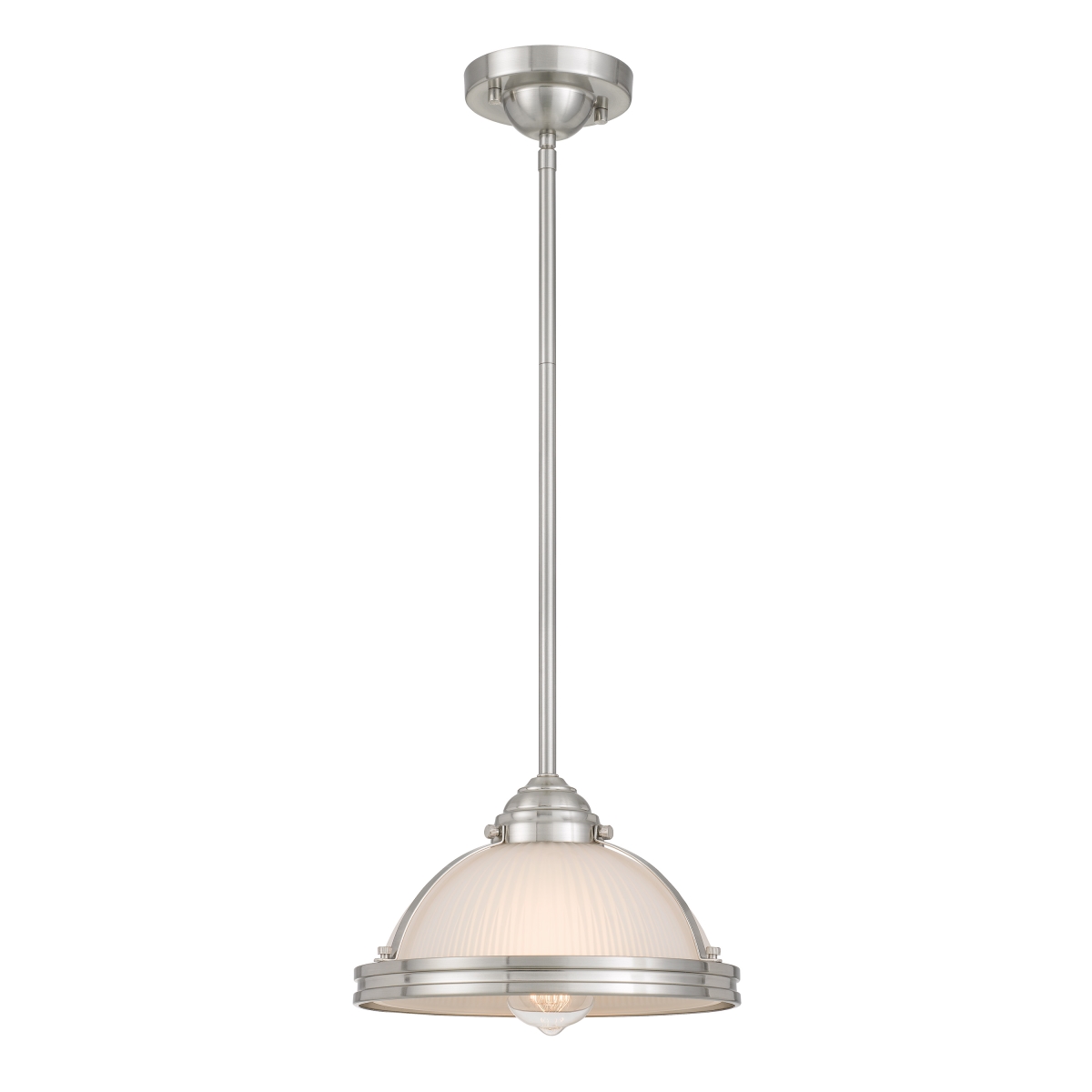 Picture of Worldwide Lighting E80068-005 6.63 x 10.75 x 10.75 in. Lavery 1-Light Pendant&#44; Brushed Nickel