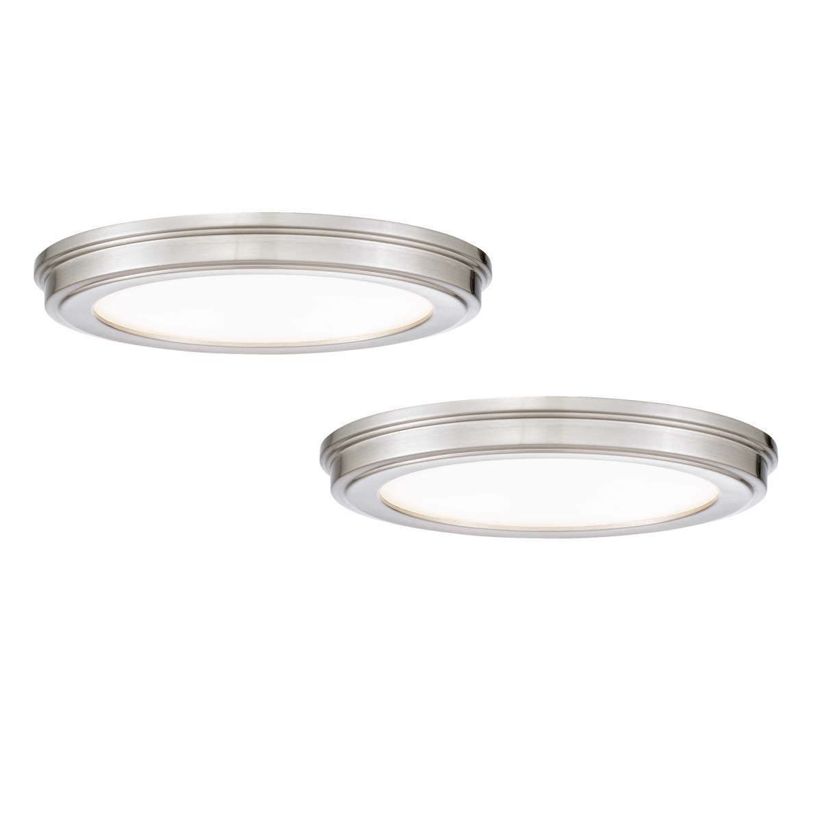 Picture of Worldwide Lighting E30003-005 13 in. Jupiter Brushed Steel Color Changing LED Ceiling Flush Mount&#44; Pack of 2