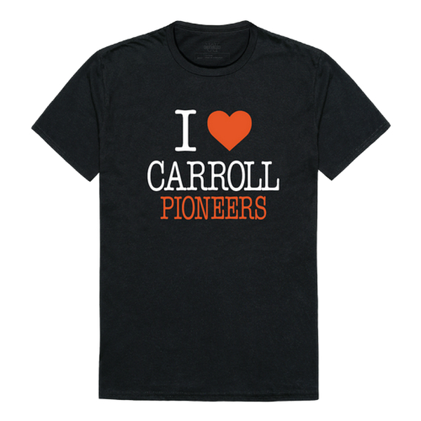 551-508-BLK-02 Carroll University Pioneers I Love T-Shirt, Black - Medium -  W Republic