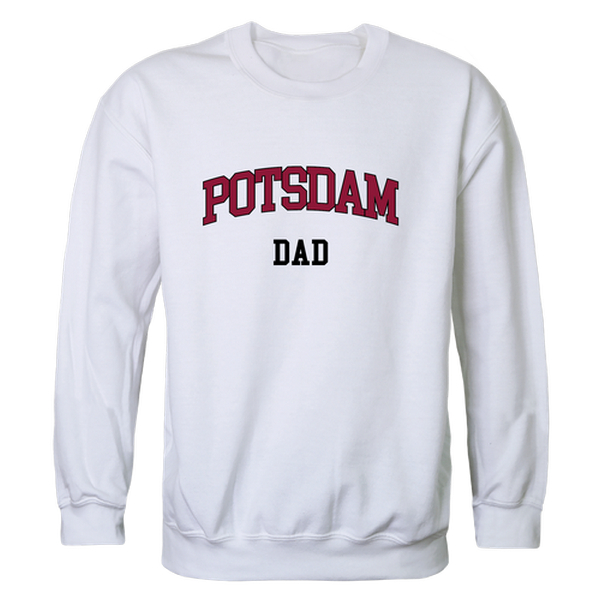 562-593-WHT-01 State University of New York Potsdam Bears Dad Crewneck Sweatshirt, White - Small -  W Republic