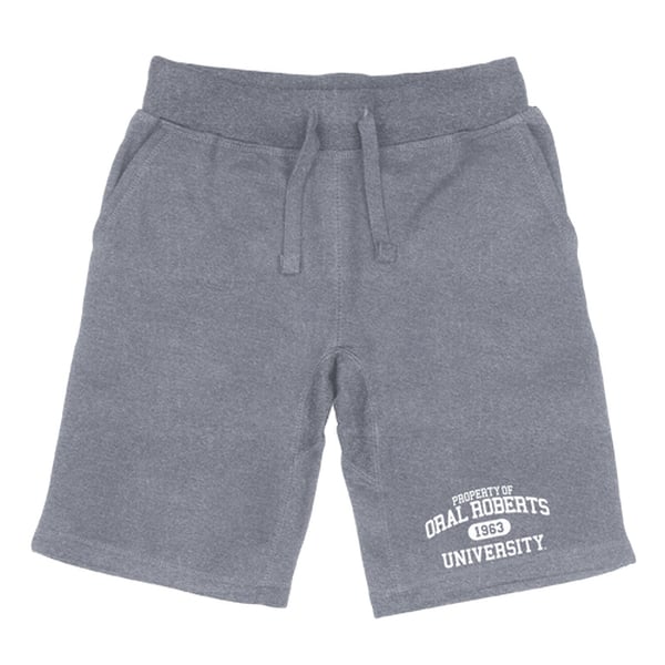 566-566-HGY-01 Oral Roberts University Golden Eagles Property Shorts, Heather Grey - Small -  W Republic