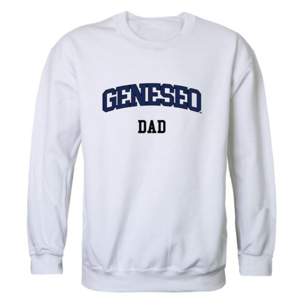 562-520-WHT-01 State University of New York at Geneseo Knights Dad Crewneck Sweatshirt, White - Small -  W Republic