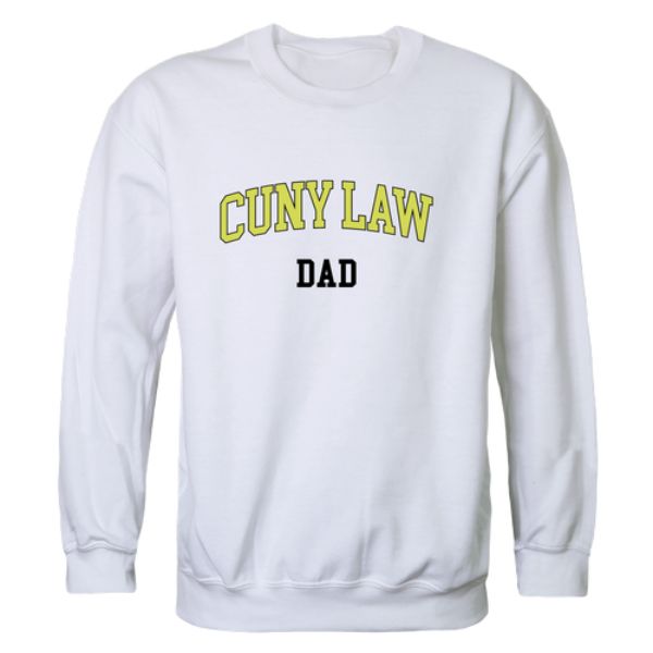 562-634-WHT-01 City University of New York School of Law Dad Crewneck Sweatshirt, White - Small -  W Republic