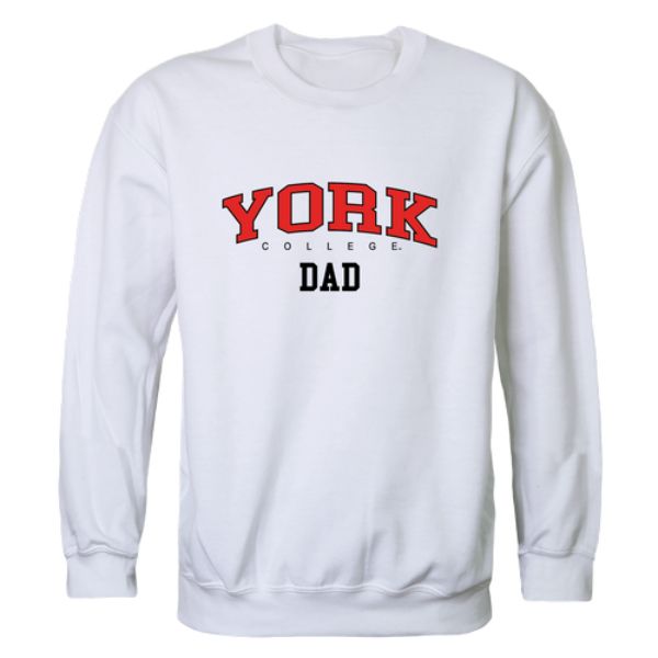 562-685-WHT-01 York College Cardinals Dad Crewneck Sweatshirt, White - Small -  W Republic