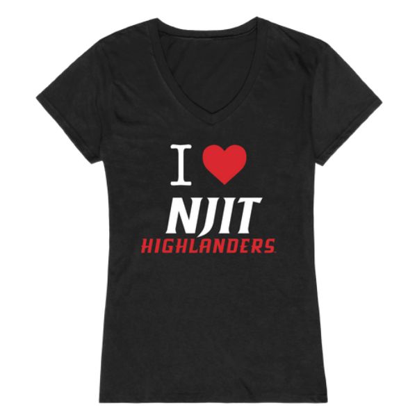 550-555-BLK-04 New Jersey Institute of Technology Highlanders I Love Women T-Shirt, Black - Extra Large -  W Republic