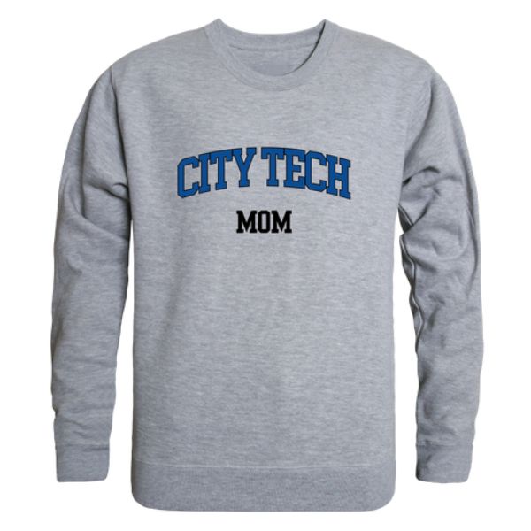 564-664-HGY-05 New York City College of Technology Yellow Jackets Mom Crewneck Sweatshirt, Heather Grey - 2XL -  W Republic