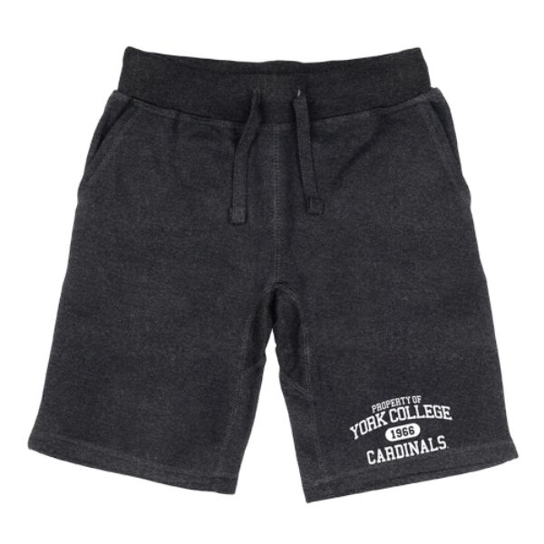 566-685-HCH-01 York College Cardinals Property Shorts, Heather Charcoal - Small -  W Republic