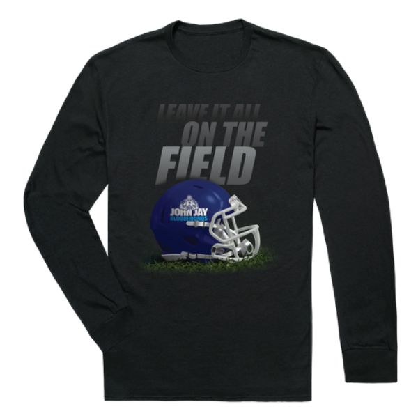 525-656-BLK-01 John Jay College Bloodhounds Gridiron Long Sleeve T-Shirt, Black - Small -  W Republic