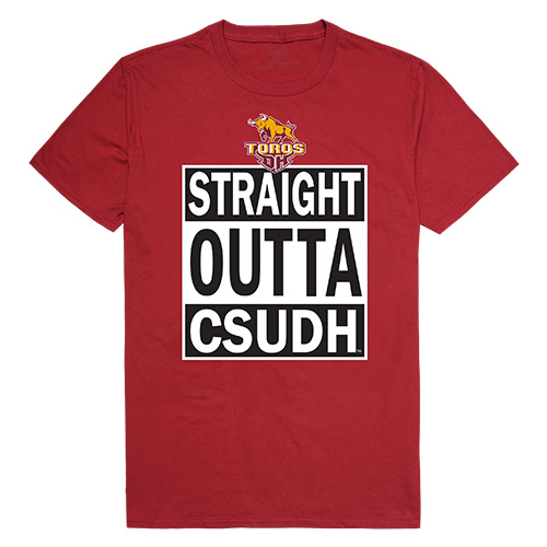 Apparel 511-175-339-01 California State University at Dominguez Hills Straight Outta College Tee for Men - Cardinal, Small -  W Republic