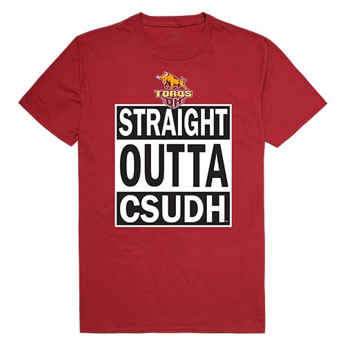 Apparel 511-175-339-02 California State University at Dominguez Hills Straight Outta College Tee for Men - Cardinal, Medium -  W Republic