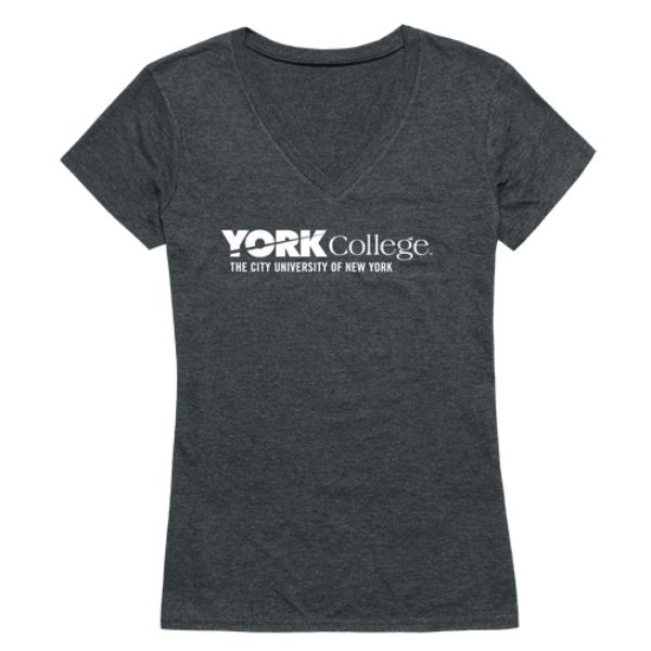 529-685-HCH-05 York College Cardinals Women Institutional T-Shirt, Heather Charcoal - 2XL -  W Republic