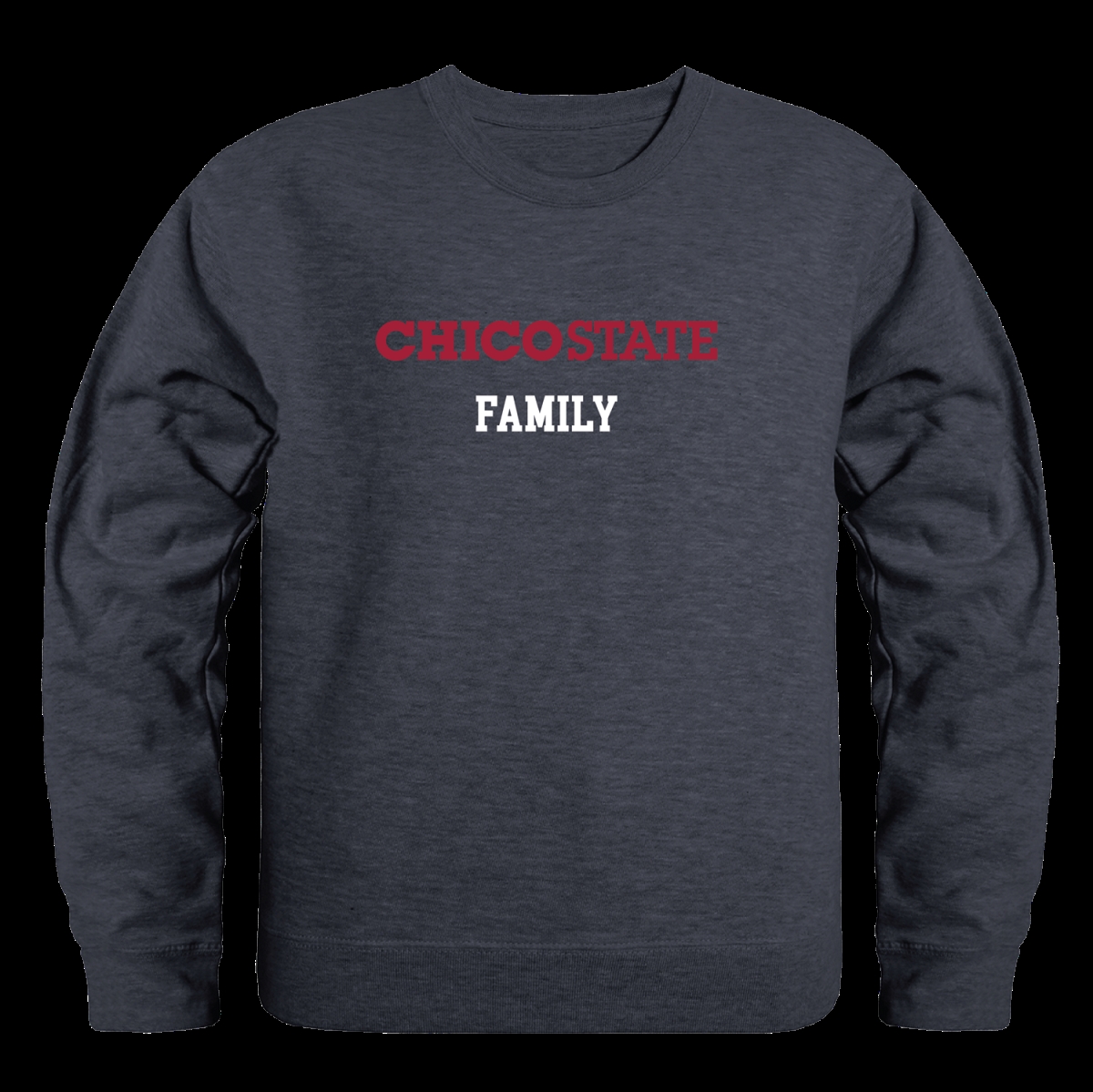 572-163-HCH-02 California State University Chico Wildcats Family Crewneck Sweatshirt, Heather Charcoal - Medium -  W Republic