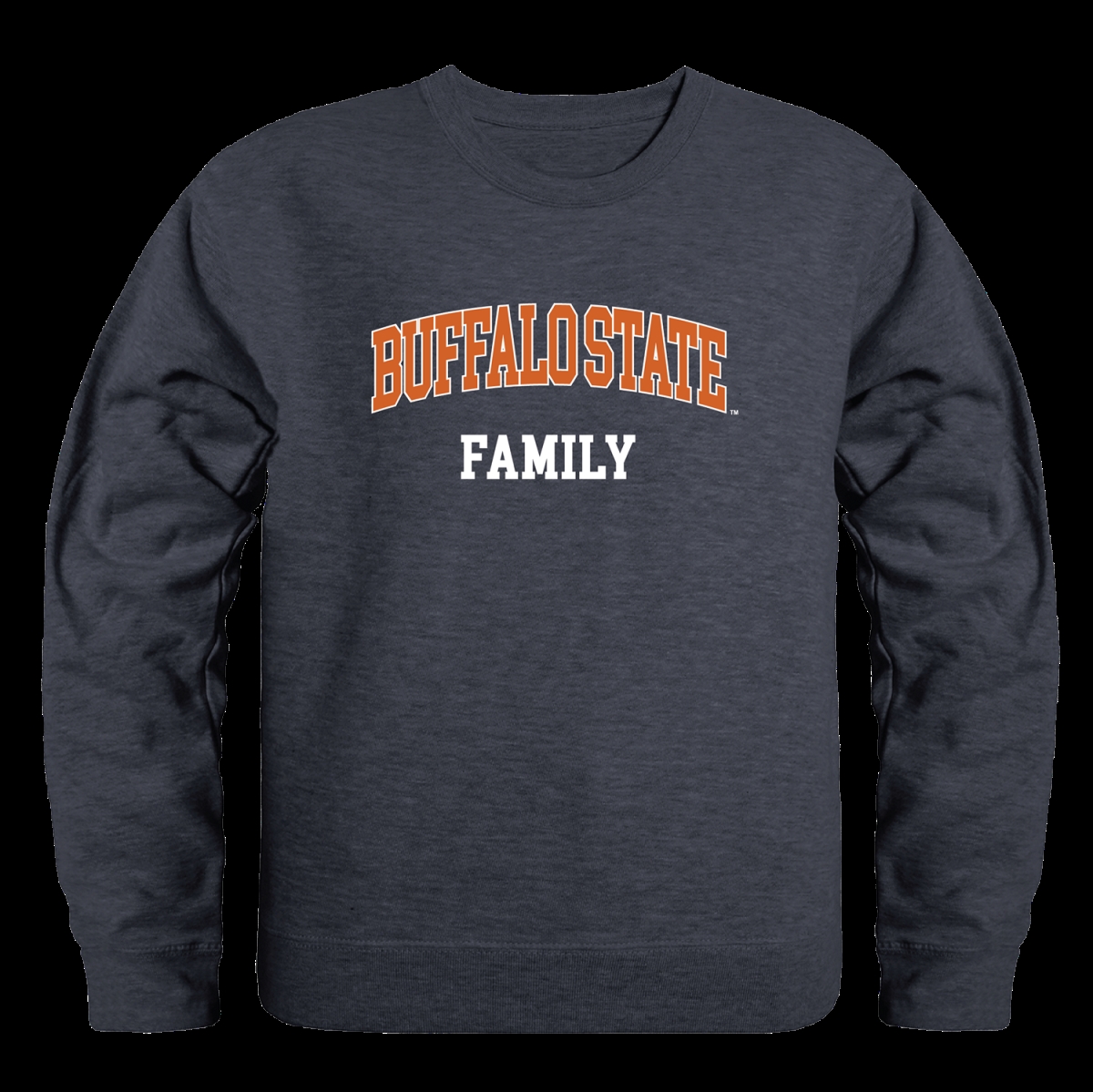 572-107-HCH-02 Buffalo State University Bengals Family Crewneck Sweatshirt, Heather Charcoal - Medium -  W Republic