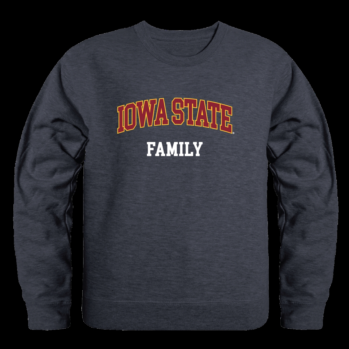 572-125-HCH-02 Iowa State University Cyclones Family Crewneck Sweatshirt, Heather Charcoal - Medium -  W Republic