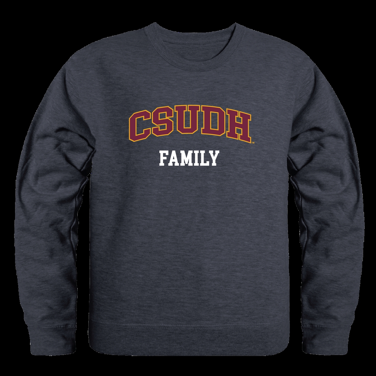 572-175-HCH-02 California State University Dominguez Hill Toros Family Crewneck Sweatshirt, Heather Charcoal - Medium -  W Republic