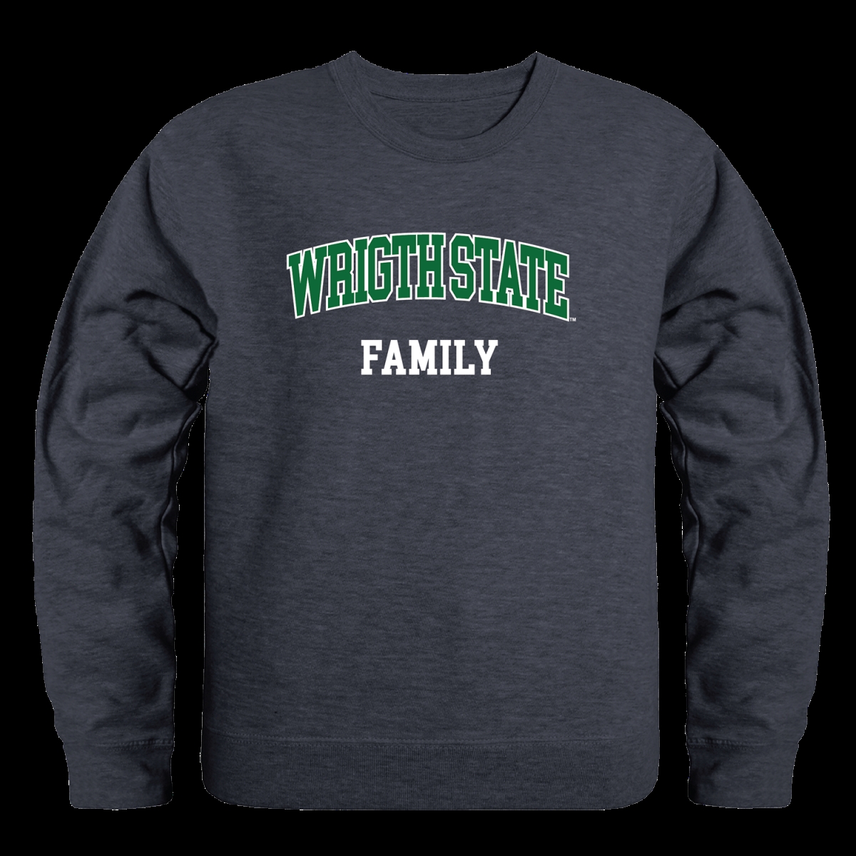 572-416-HCH-02 Wright State University Raiders Family Crewneck Sweatshirt, Heather Charcoal - Medium -  W Republic