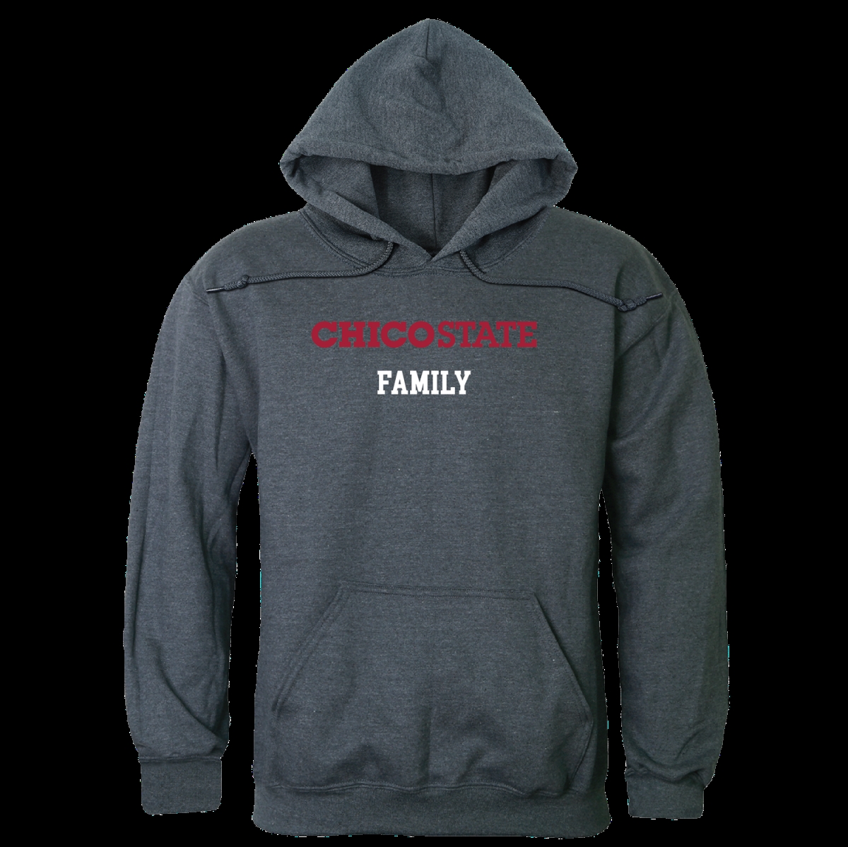 573-163-HCH-05 California State University Chico Wildcats Family Hoodie, Heather Charcoal - 2XL -  W Republic