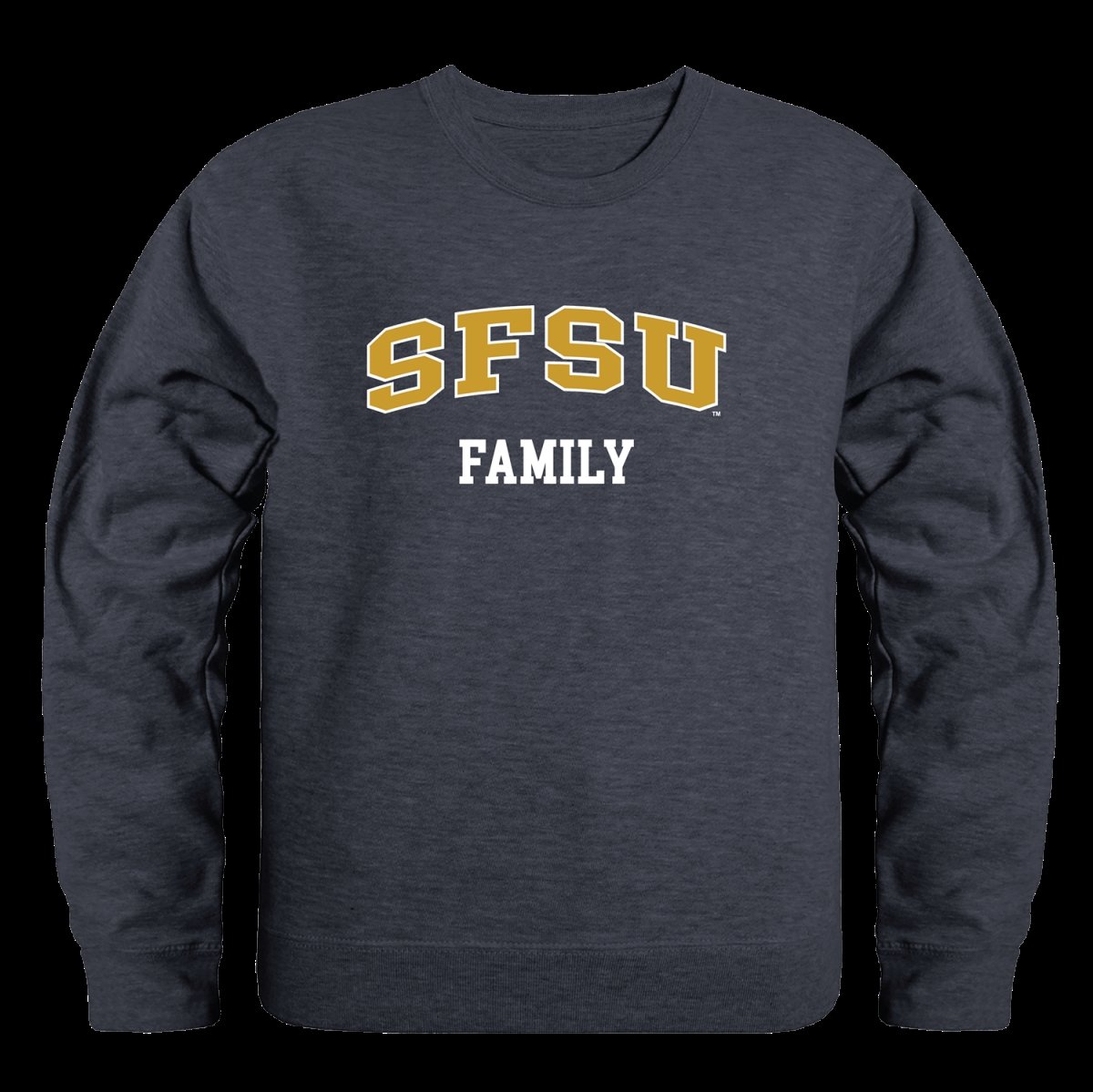 572-376-HCH-05 San Francisco State University Gators Family Crewneck Sweatshirt, Heather Charcoal - 2XL -  W Republic