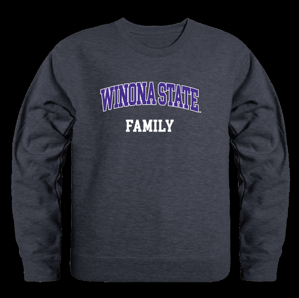 572-408-HCH-02 Winona State University Warriors Family Crewneck Sweatshirt, Heather Charcoal - Medium -  W Republic