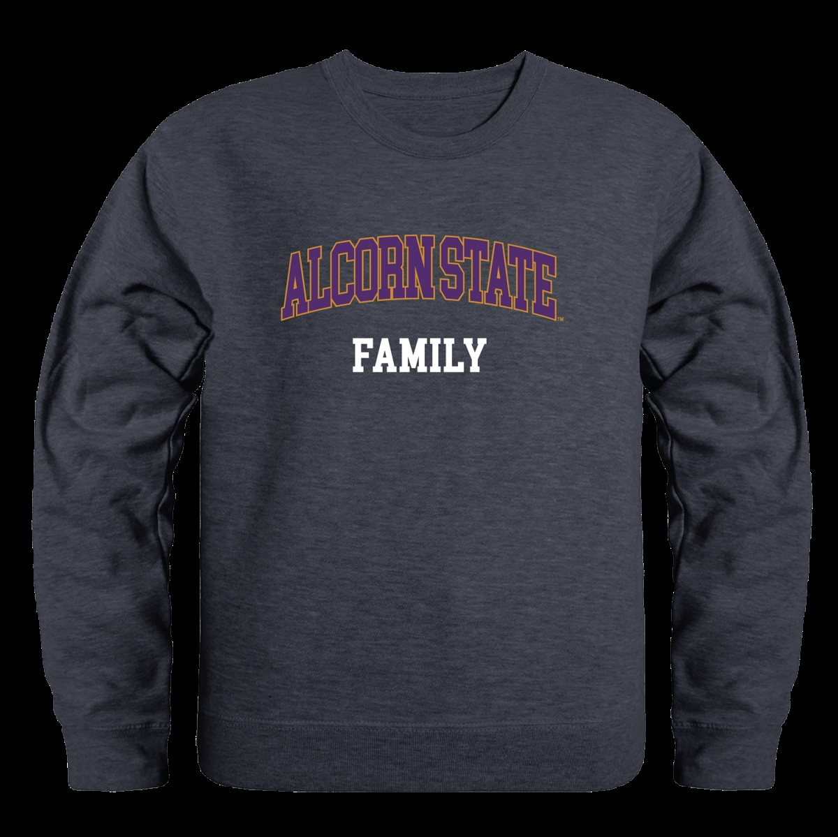 572-261-HCH-02 Alcorn State University Braves Family Crewneck Sweatshirt, Heather Charcoal - Medium -  W Republic