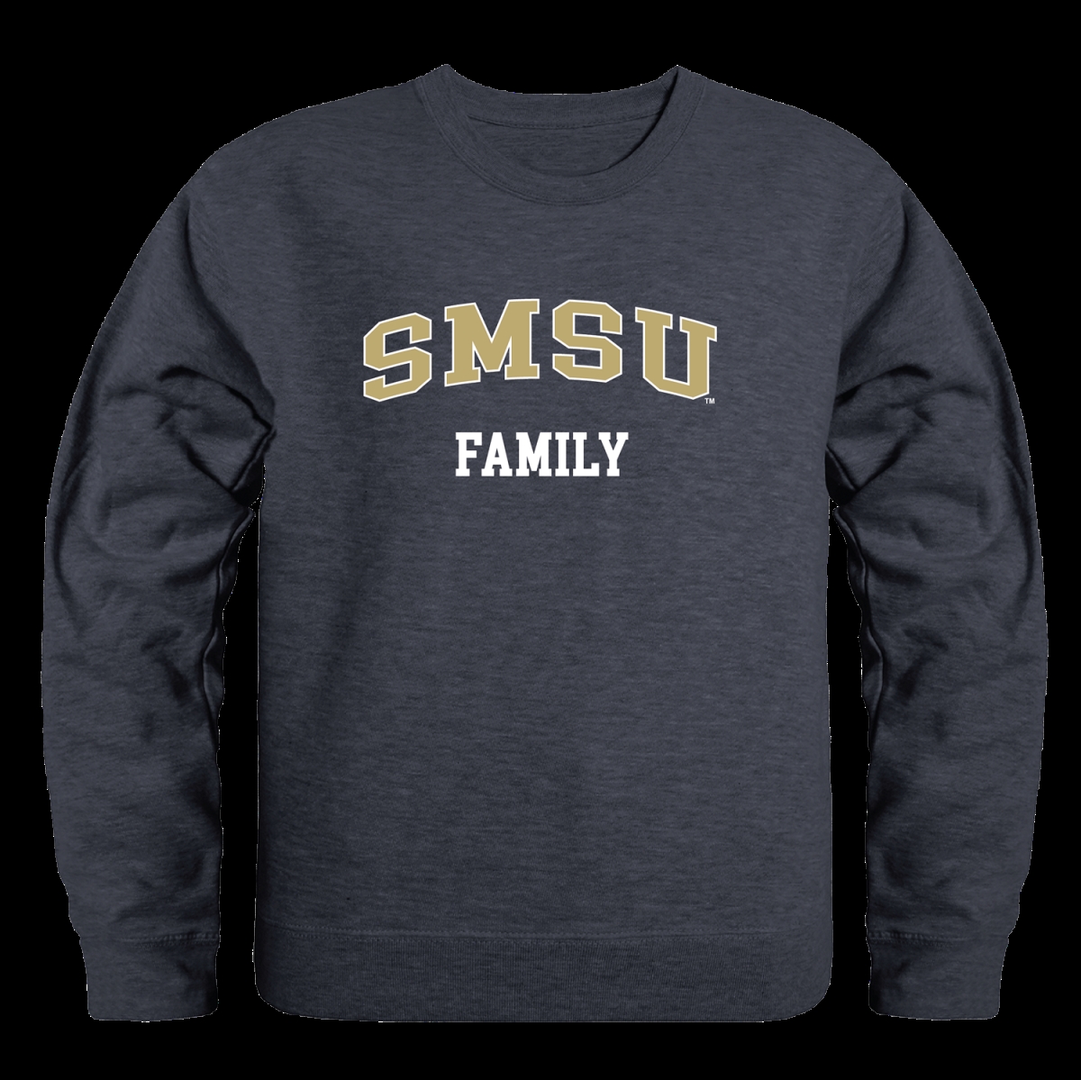 572-674-HCH-02 Southwest Minnesota State University Mustangs Family Crewneck Sweatshirt, Heather Charcoal - Medium -  W Republic