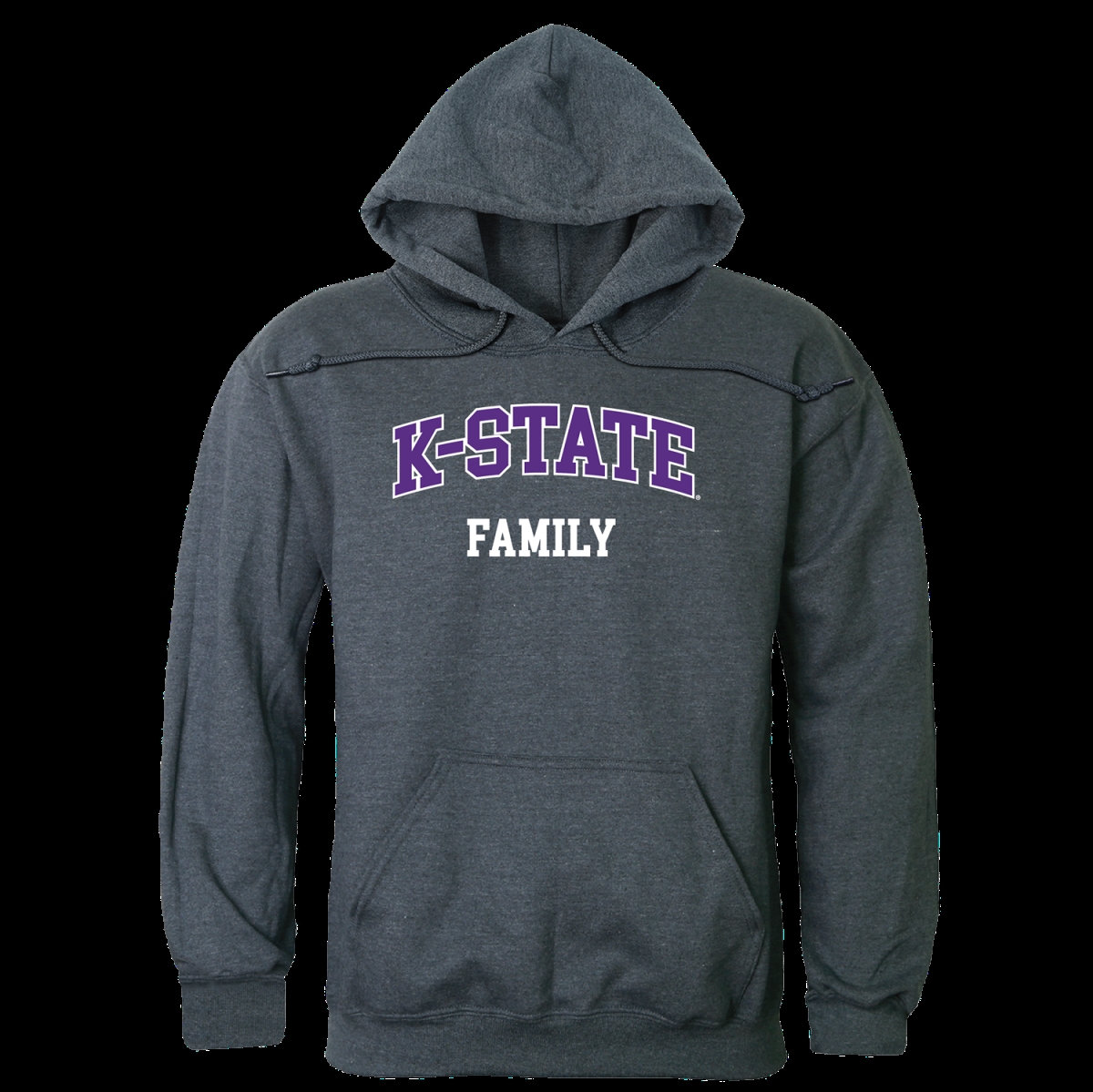 573-127-HCH-05 Kansas State University Wildcats Family Hoodie, Heather Charcoal - 2XL -  W Republic