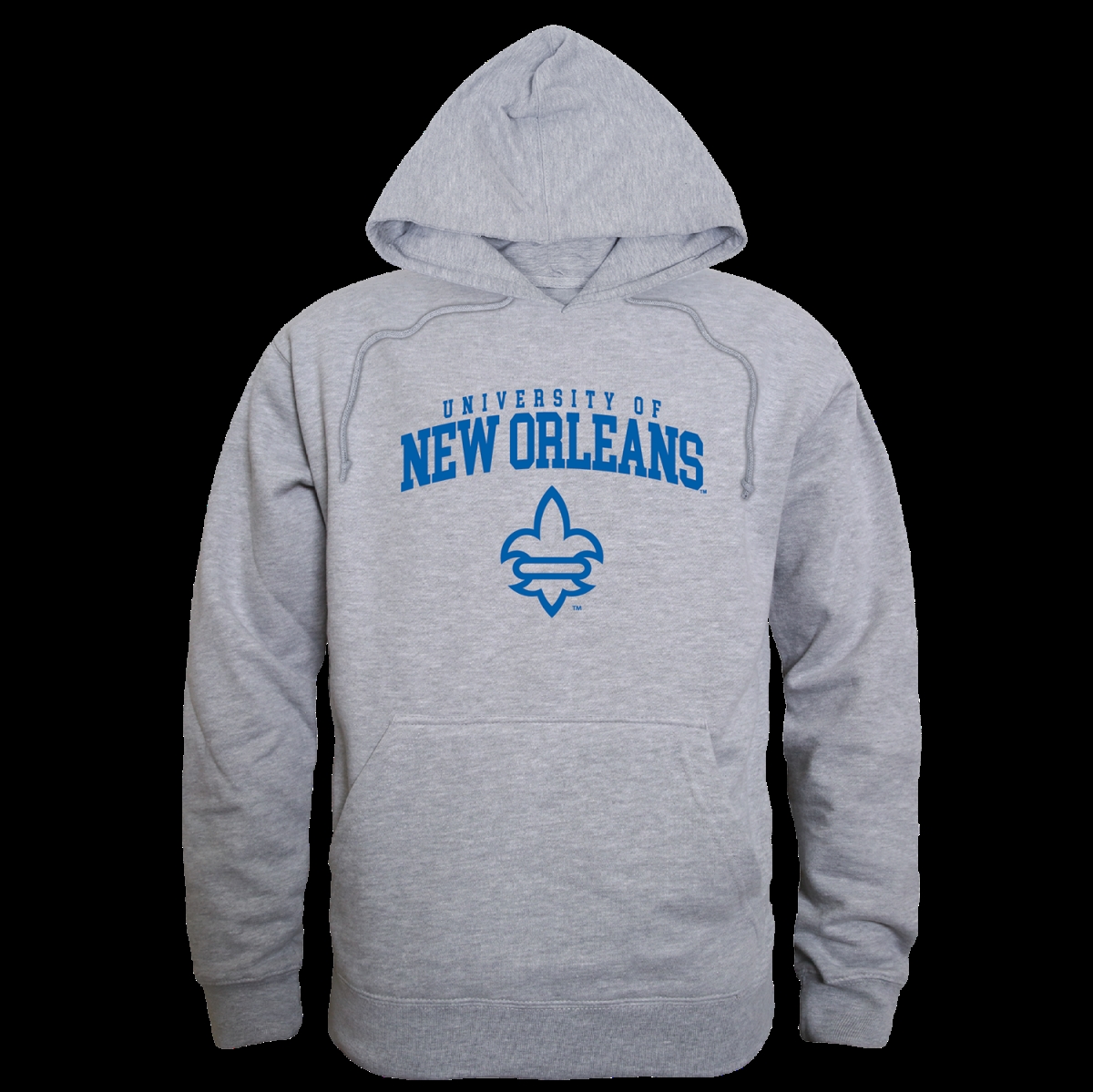 569-349-HGY-04 University of New Orleans Privateers Seal Hoodie, Heather Grey - Extra Large -  W Republic