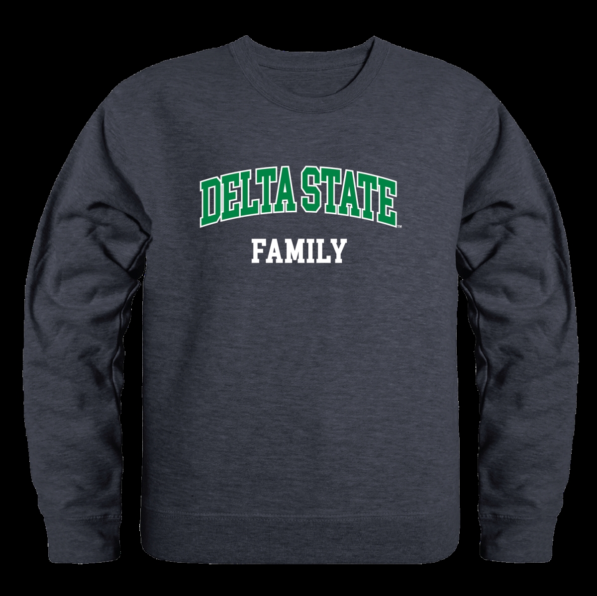 572-289-HCH-02 Delta State University Statesman Family Crewneck Sweatshirt, Heather Charcoal - Medium -  W Republic