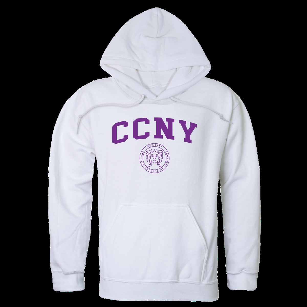 569-633-WHT-01 The City College of New York Beavers Seal Hoodie, White - Small -  W Republic