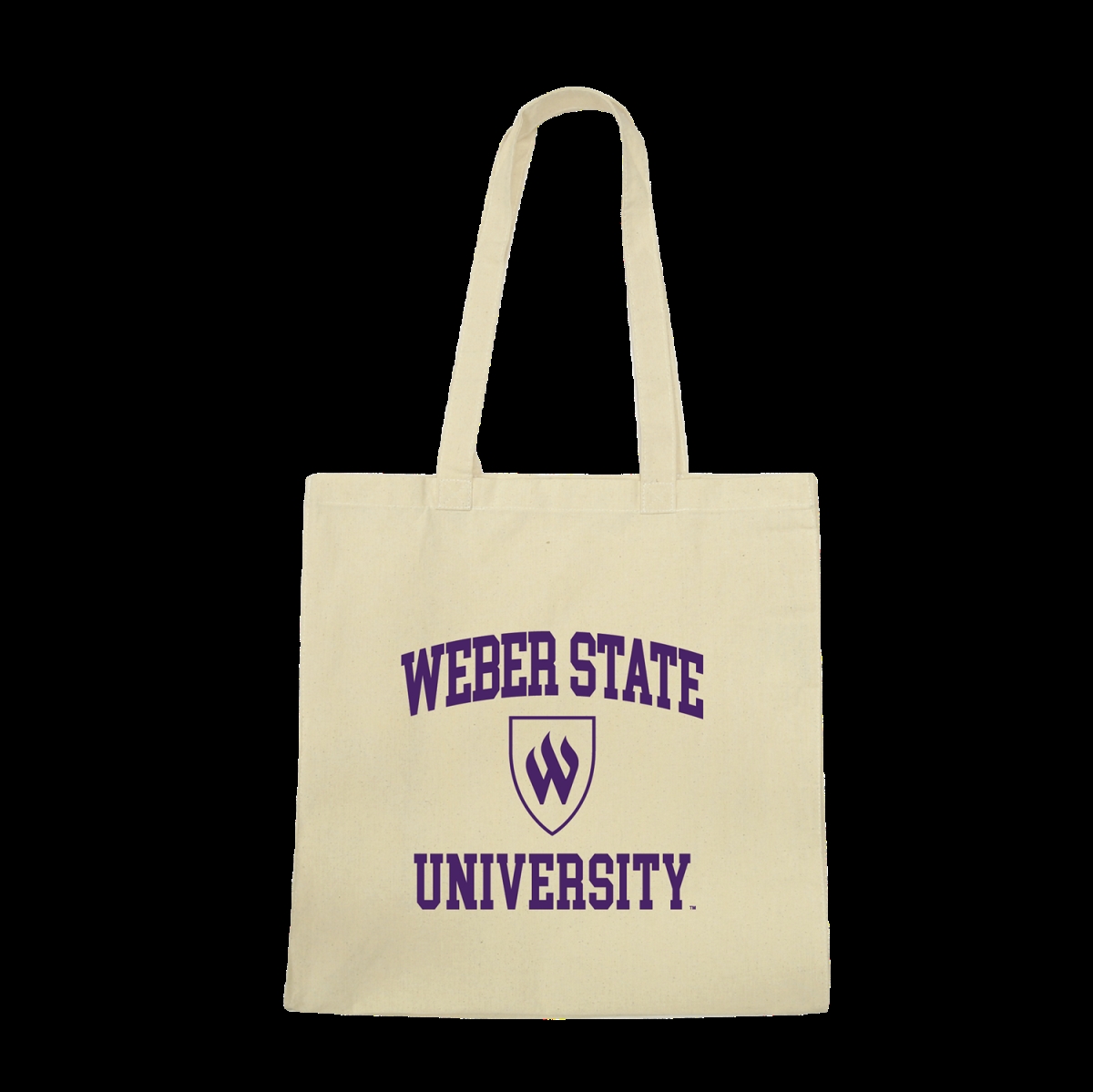 1102-251-NAT Weber State Wildcats Institutional Seal Tote Bags, Natural - One Size -  W Republic