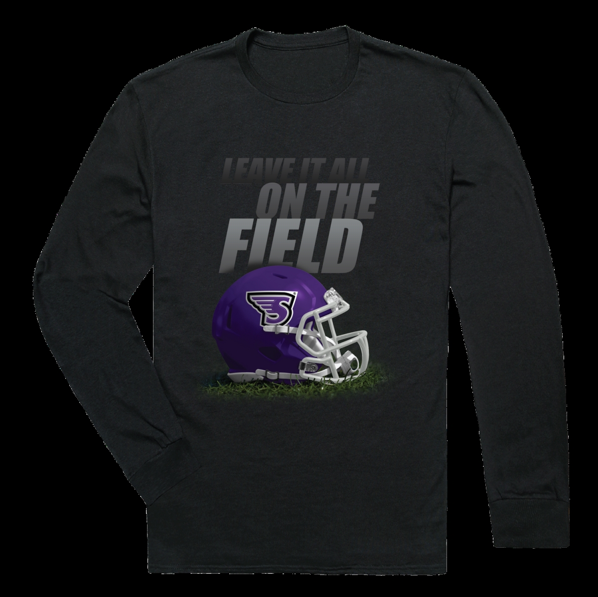 525-730-BLK-01 Stonehill College Skyhawks Gridiron Long Sleeve T-Shirt, Black - Small -  W Republic