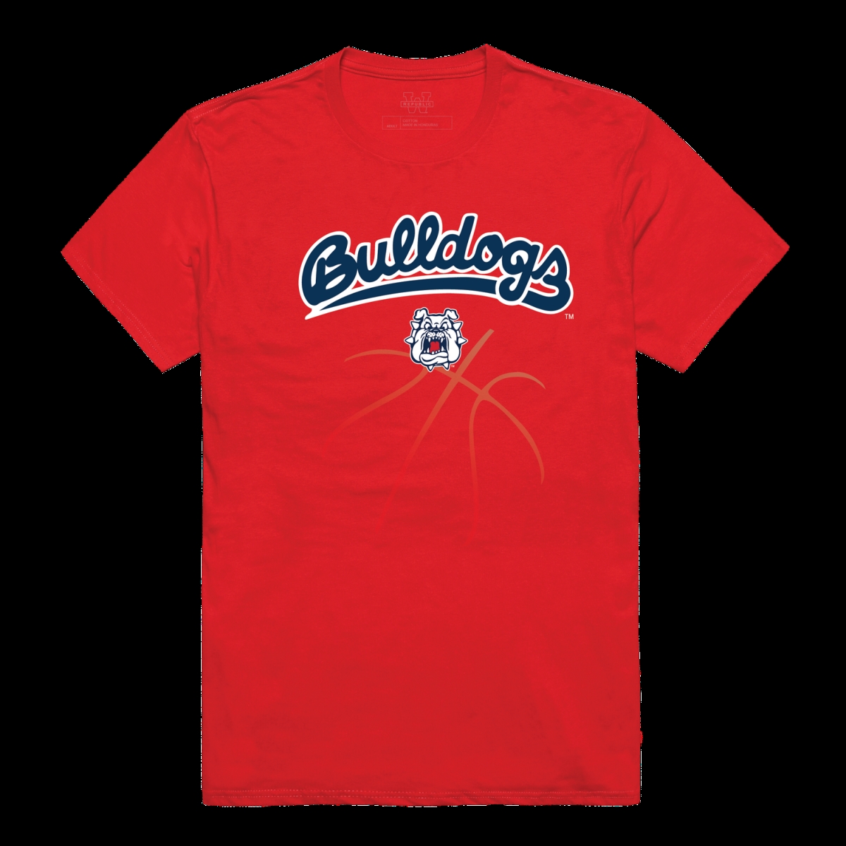 510-169-RED-02 California State University, Fresno Bulldogs College Basketball T-Shirt, Red - Medium -  W Republic