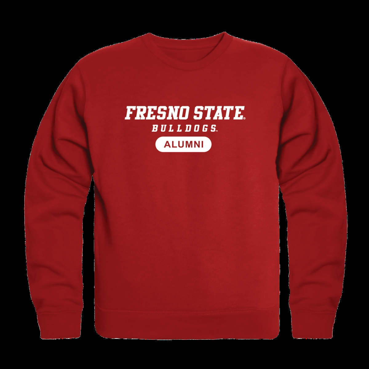 560-169-RED-02 California State University, Fresno Bulldogs Alumni Fleece Pullover Crewneck Sweatshirt, Red - Medium -  W Republic