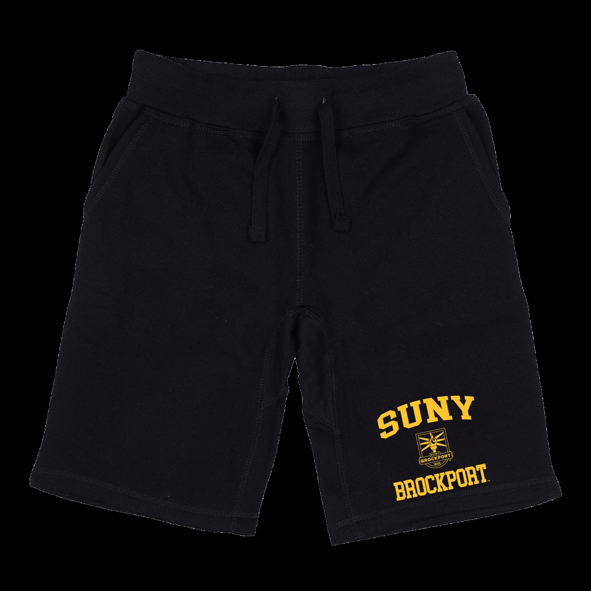 570-271-BLK-01 State University of   York at Potsdam Brockport Golden Eagles Seal Shorts, Black - Small -  W Republic