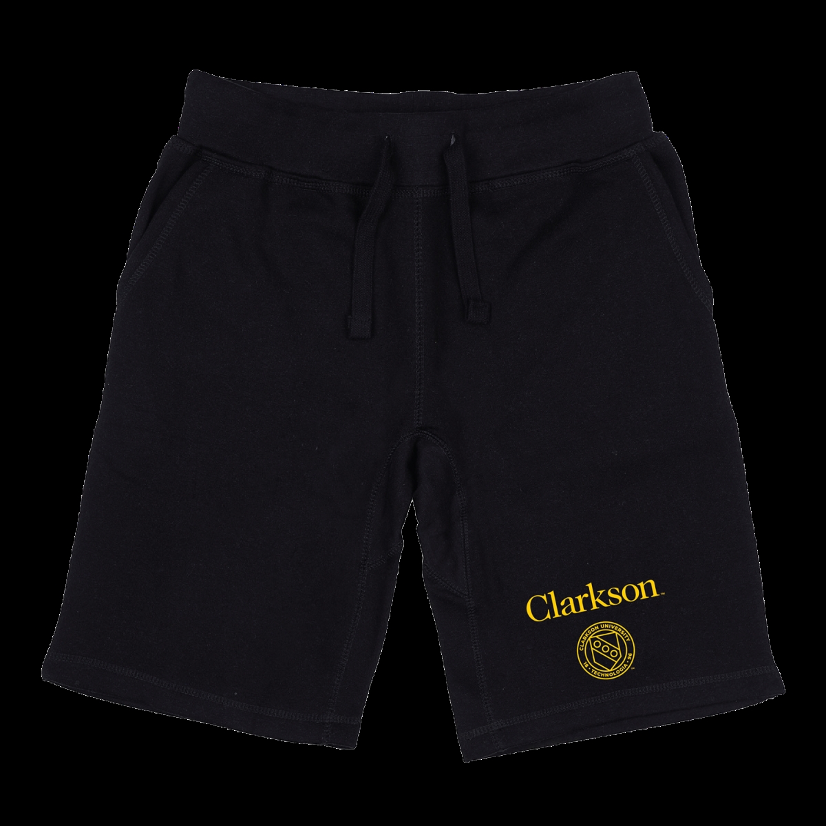 570-281-BLK-01 Clarkson University Golden Knights Seal Shorts, Black - Small -  W Republic