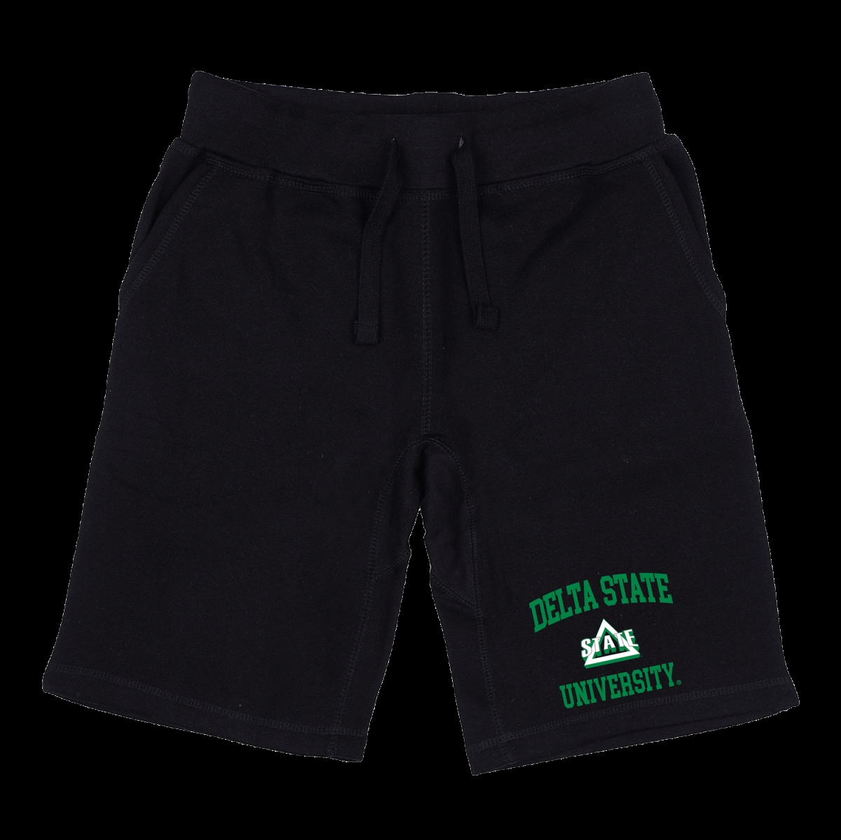 570-289-BLK-02 Delta State University Statesman Seal Shorts, Black - Medium -  W Republic