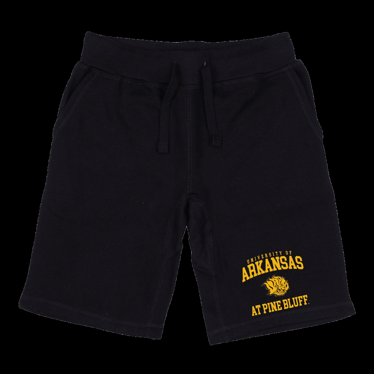 570-418-BLK-01 University of Arkansas Pine Bluff Golden Lions Seal Shorts, Black - Small -  W Republic