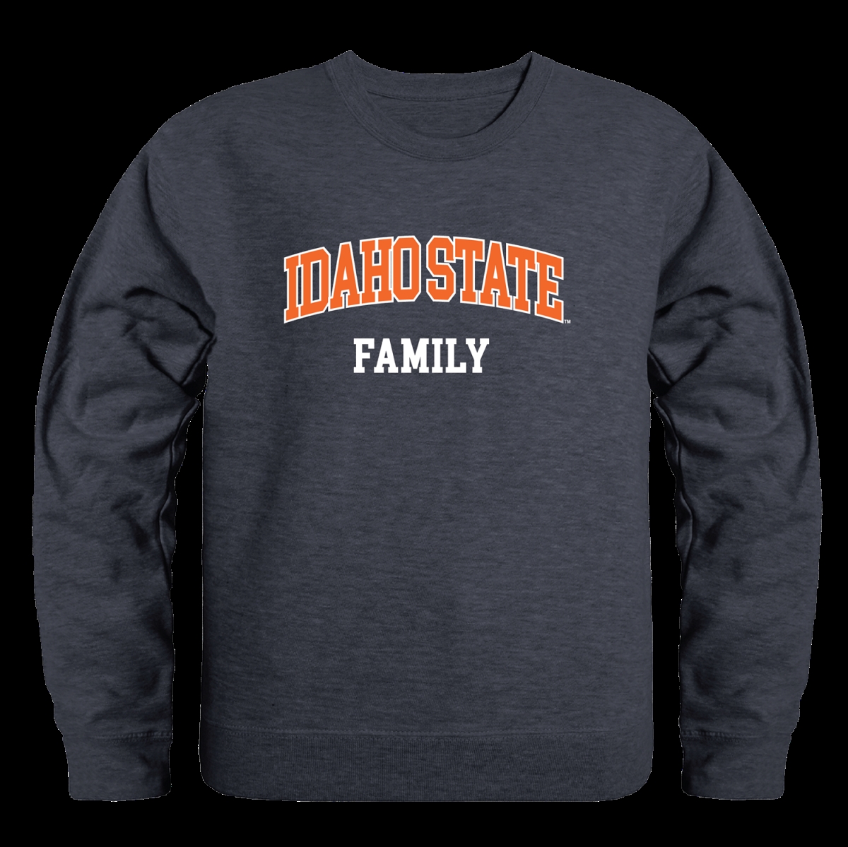 572-222-HCH-02 Idaho State University Bengals Family Crewneck Sweatshirt, Heather Charcoal - Medium -  W Republic