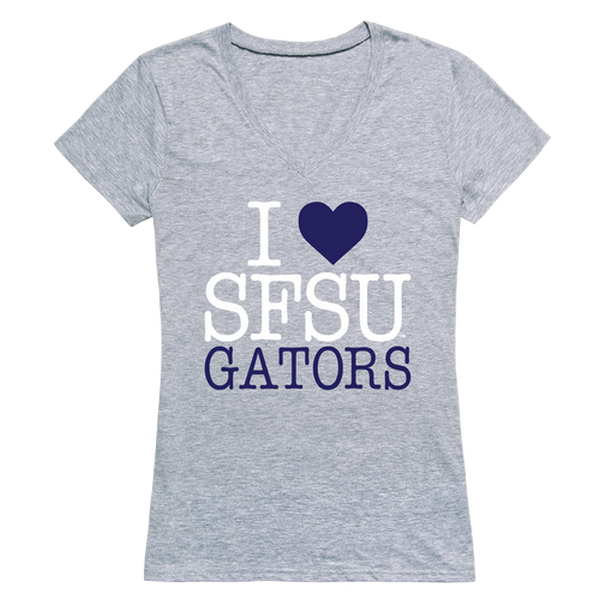 550-376-HGY-04 San Francisco State University I Love T-Shirt for Women, Heather Grey - Extra Large -  W Republic
