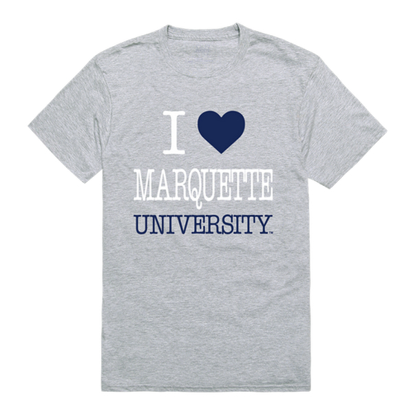 551-130-HGY-05 Marquette University I Love T-Shirt, Heather Grey - 2XL -  W Republic