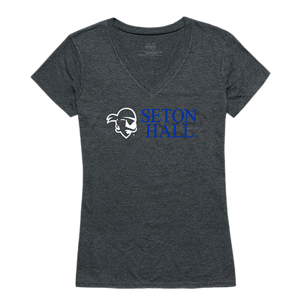 529-147-HCH-03 Seton Hall University Women Institutional Short Sleeve T-Shirt, Heather Charcoal - Large -  W Republic