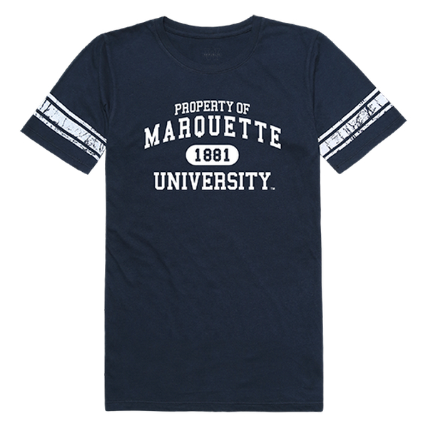 533-130-NVY-05 Marquette University Women Property Football Short Sleeve T-Shirt, Navy - 2XL -  W Republic