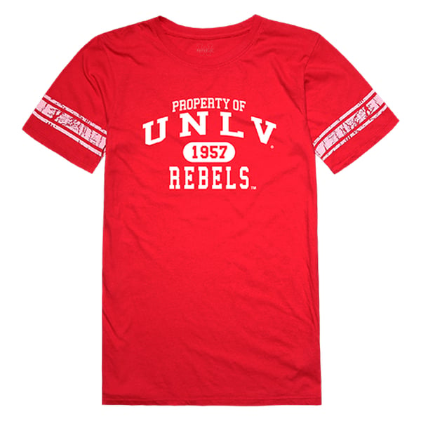 University of Nevada, Las Vegas Women Property Football Short Sleeve T-Shirt, Red - Large -  FinalFan, FI4132517