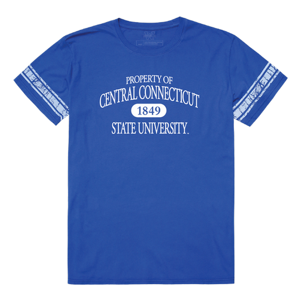 535-113-RYL-04 Central Connecticut State University Property Football Short Sleeve T-Shirt, Royal - Extra Large -  W Republic