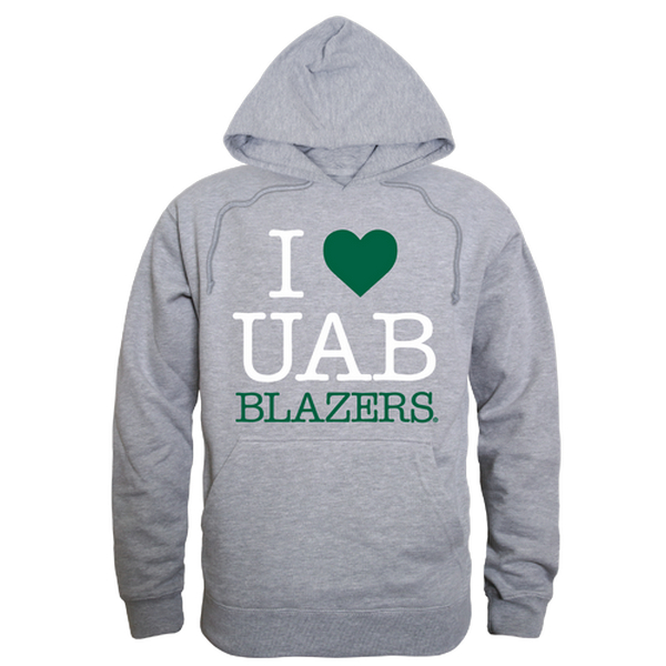 University of Alabama at Birmingham I Love Hoodie, Heather Grey - 2XL -  LogoLovers, LO4133895