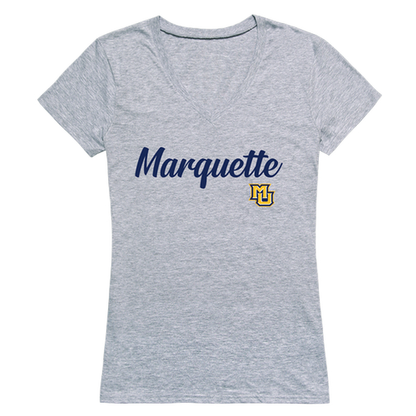 555-130-HGY-05 Marquette University Womens Script T-Shirt, Heather Gray - 2XL -  W Republic