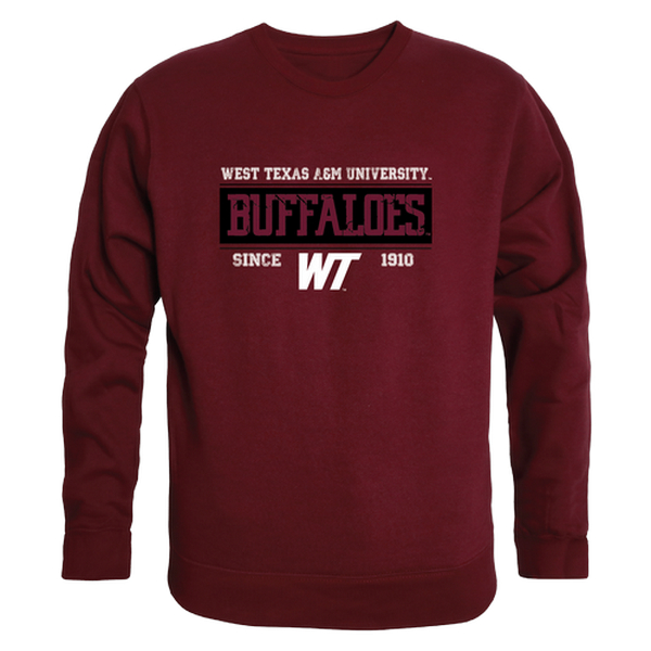 544-403-MAR-01 NCAA West Texas A&M Buffaloes Established Crewneck T-Shirt, Maroon - Small -  W Republic
