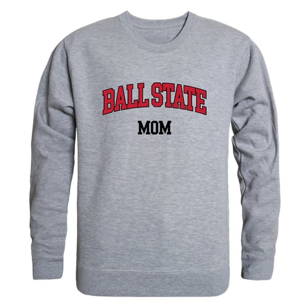 564-264-HGY-02 Women Ball State Cardinals Mom Crewneck Fleece, Heather Grey - Medium -  W Republic